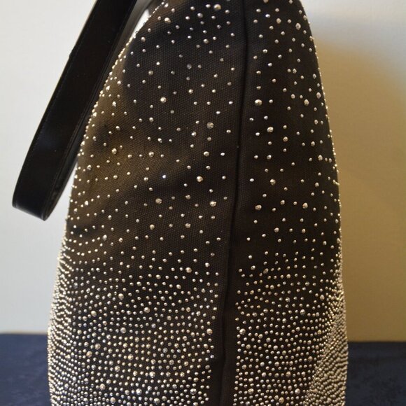 Black Shimmering Studs Bucket Bag - Picture 4 of 7